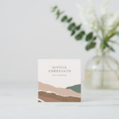 Minimalistische Pastell-Torn-Edge-Landschaft Quadratische Visitenkarte (Stehend Vorderseite)