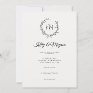 Minimalistische Pastellblütenhochzeit Einladung
