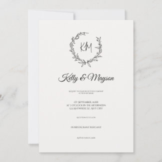 Minimalistische Pastellblütenhochzeit Einladung