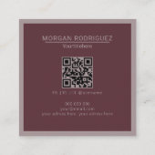 Minimalistische Pastellfarben, erdfarben, moderner Quadratische Visitenkarte (Rückseite)