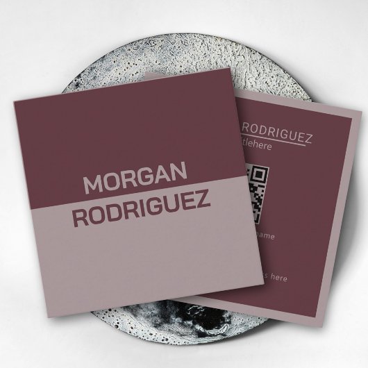 Minimalistische Pastellfarben, erdfarben, moderner Quadratische Visitenkarte