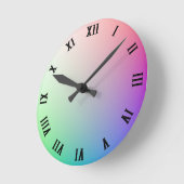 Minimalistische Pastellfarben, römische Zahlen Runde Wanduhr (Winkel)
