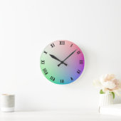 Minimalistische Pastellfarben, römische Zahlen Runde Wanduhr (Zuhause)