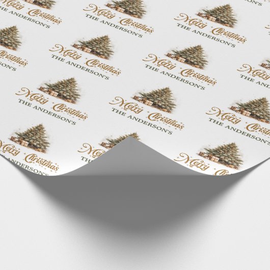 Minimalistische Pastellfarben Weihnachtsbaumruste Geschenkpapier (Ecke)