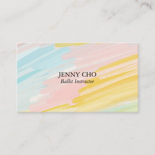 Minimalistische pastellfarbene Visitenkarte (Vorderseite)