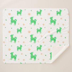 Minimalistische Pastellgrün Chihuahua Silhouette D Sherpadecke