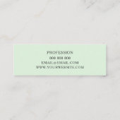 Minimalistische, pastellgrün, moderne Visitenkarte (Rückseite)