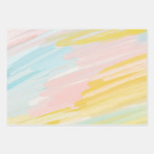 Minimalistische Pastellölfarbe Rosa Gelb Blau Geschenkpapier Set (Vorderseite 2)