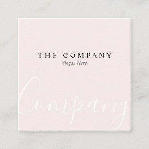 Minimalistische Pastellrosa Typo Square Business C Quadratische Visitenkarte