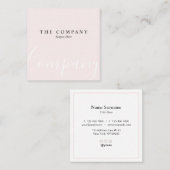 Minimalistische Pastellrosa Typo Square Business C Quadratische Visitenkarte (Vorne/Hinten)