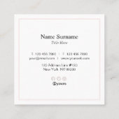 Minimalistische Pastellrosa Typo Square Business C Quadratische Visitenkarte (Rückseite)