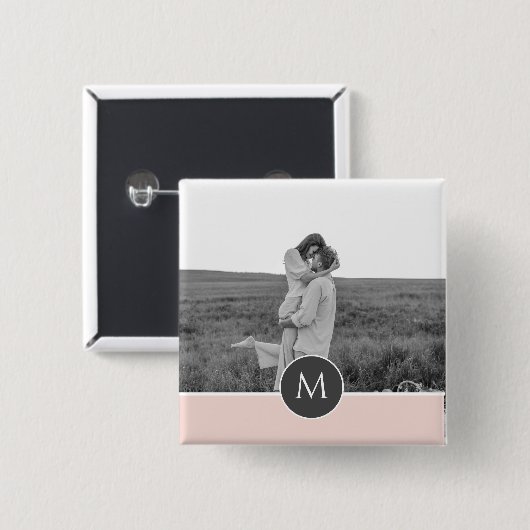 Minimalistische Pastete Rosa Personalisierter Name Button (Vorne & Hinten)