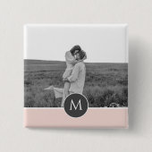 Minimalistische Pastete Rosa Personalisierter Name Button (Vorderseite)