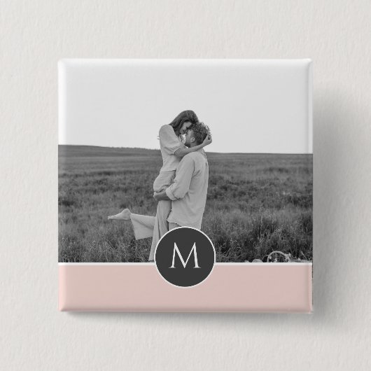 Minimalistische Pastete Rosa Personalisierter Name Button (Vorderseite)