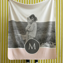 Minimalistische Pastete Rosa Personalisierter Name Fleecedecke