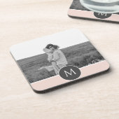 Minimalistische Pastete Rosa Personalisierter Name Getränkeuntersetzer (Linke Seite)