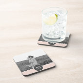 Minimalistische Pastete Rosa Personalisierter Name Getränkeuntersetzer (Rechte Seite)