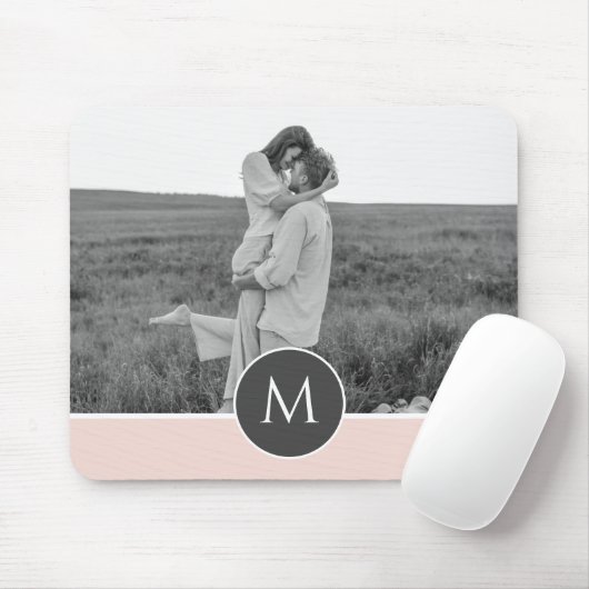 Minimalistische Pastete Rosa Personalisierter Name Mousepad (Mit Mouse)