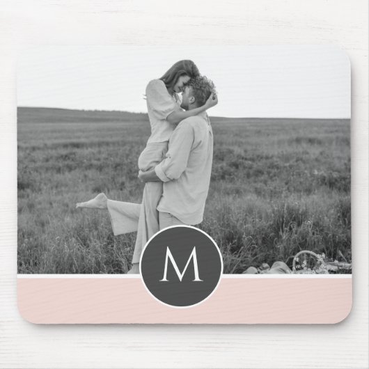 Minimalistische Pastete Rosa Personalisierter Name Mousepad (Vorne)