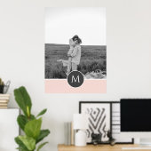 Minimalistische Pastete Rosa Personalisierter Name Poster (Heimbüro)