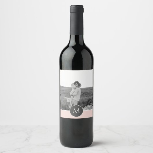 Minimalistische Pastete Rosa Personalisierter Name Weinetikett (Vorderseite)