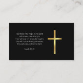 Minimalistische Pastor-Visitenkarte Visitenkarte (Rückseite)