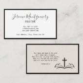 Minimalistische Pastor-Visitenkarte Visitenkarte (Vorne/Hinten)