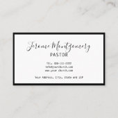 Minimalistische Pastor-Visitenkarte Visitenkarte (Vorderseite)