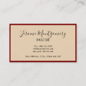Minimalistische Pastor-Visitenkarte Visitenkarte (Vorderseite)