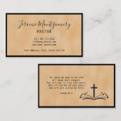 Minimalistische Pastor-Visitenkarte Visitenkarte (Vorne/Hinten)