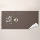 Minimalistische Pawprint Typografie Personalisiert Badehandtuch (Badehandtuch)