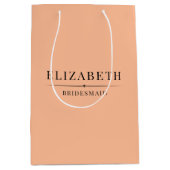 Minimalistische Peach Bridesmaid Geschenke Elegant Mittlere Geschenktüte (Vorderseite)