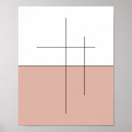 Minimalistische Peach Horizon Line Art Poster