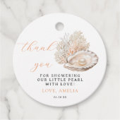 Minimalistische Pearl Baby Shower Tag Geschenkanhänger (Vorderseite)