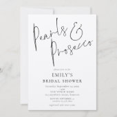 Minimalistische Perlen und Prosecco-Brautparty Einladung (Vorderseite)