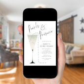 Minimalistische Perlen und Prosecco-Brautparty Einladung