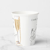Minimalistische Perlen und Prosecco-Brautparty Pappbecher (Rechts)