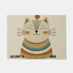 Minimalistische Perserkatzen-Mutter-Hauskatze-Eing Fußmatte