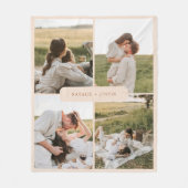 Minimalistische Personalisierte 4-Fotos-Collage Fleecedecke (Vorderseite)