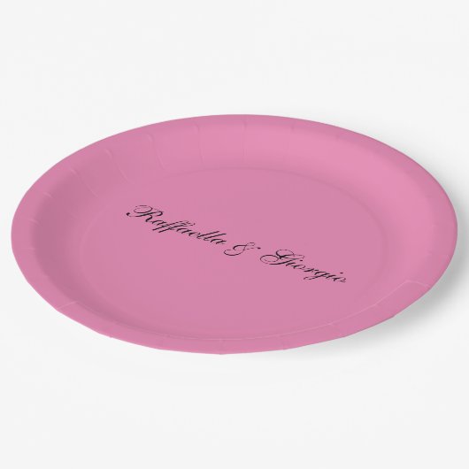 Minimalistische personalisierte, benutzerdefiniert pappteller (Schrägansicht)