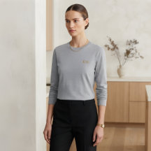 Minimalistische personalisierte bestickte Langarm