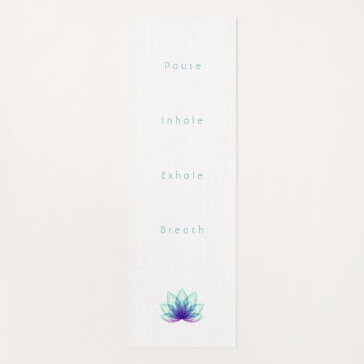 Minimalistische Personalisierte blaue Lotus-Blume Yogamatte (Vorderseite)