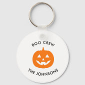 Minimalistische Personalisierte Boo-Crew Halloween Schlüsselanhänger (Rückseite)