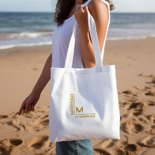 Minimalistische Personalisierte Bridesmaid in Weiß Tragetasche
