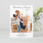 Minimalistische Personalisierte Foto-Vertragsparte Einladung (Stehend Vorderseite)