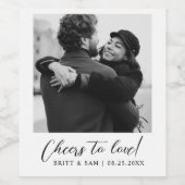 Minimalistische Personalisierte Hochzeit Foto Gefa Weinetikett (Einzelnes Label)