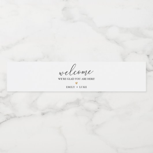 Minimalistische Personalisierte Hochzeit Wasserflaschenetikett (Einzelnes Label)