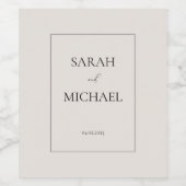 Minimalistische Personalisierte Hochzeitsweinetike Weinetikett (Einzelnes Label)