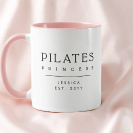 Minimalistische Personalisierte Rosa Pilates Prinz Tasse
