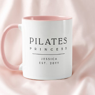 Minimalistische Personalisierte Rosa Pilates Prinz Tasse